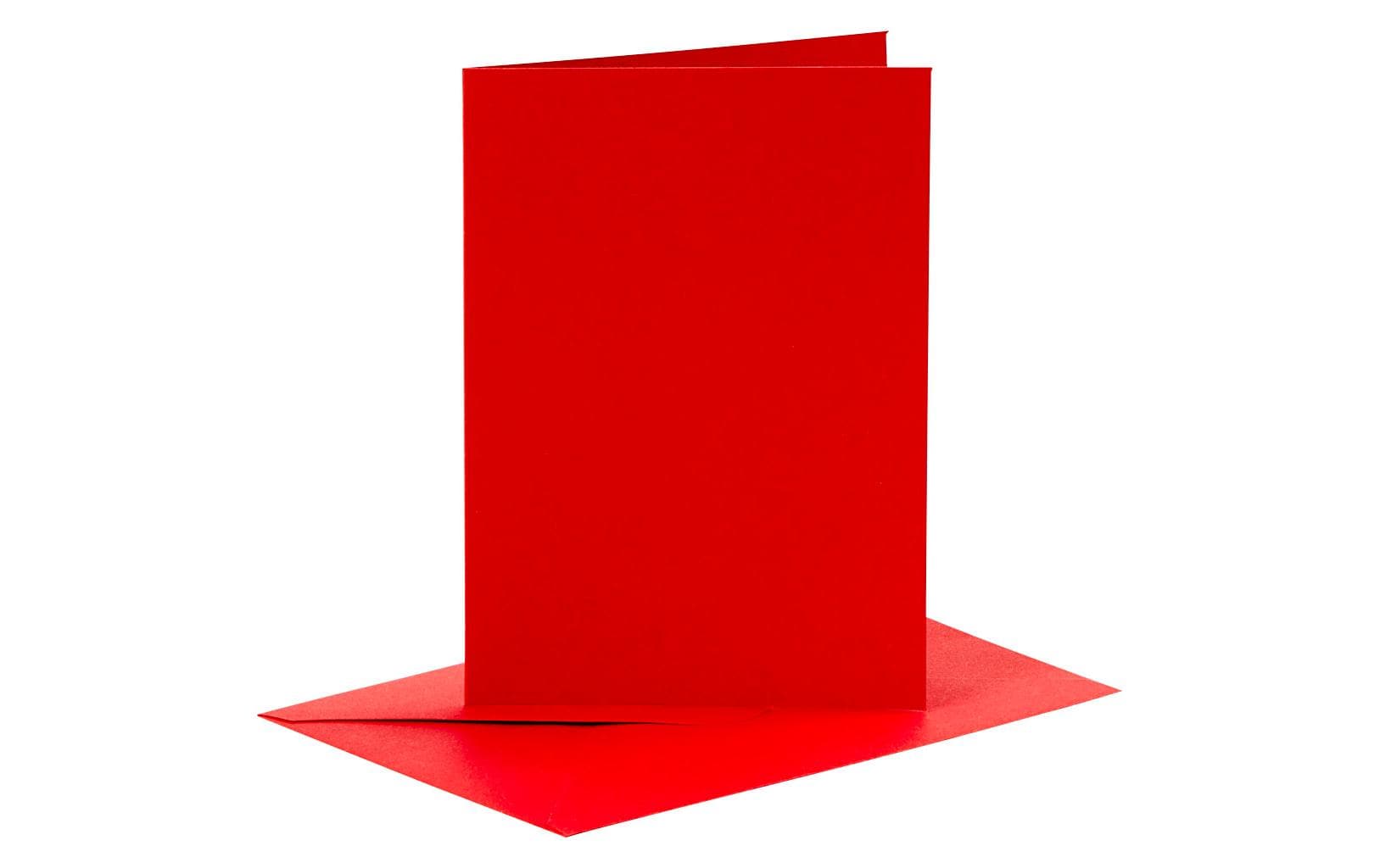 Blanco-Doppelkarten, Rot, 6 StückDoppelkarten aus festem Karton mit passenden Kuverts aus Papier