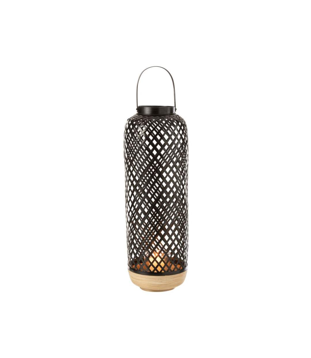 Paris Prix - Lanterne Déco En Bambou evi 60cm Noir