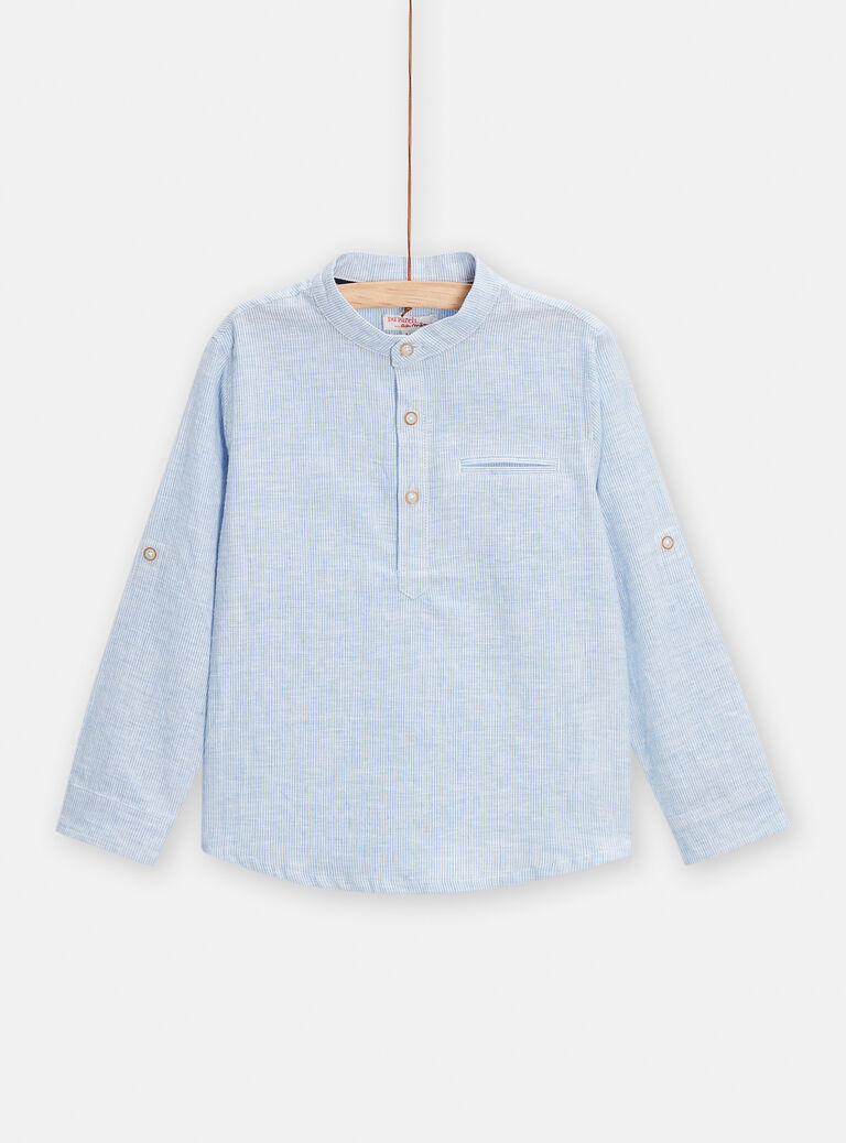 Chemise à rayures bleues et blanches pour garçon