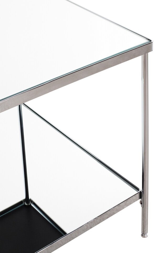 Beistelltisch quadratisch 45 x 45 cm Spiegelglas/chromfarbig