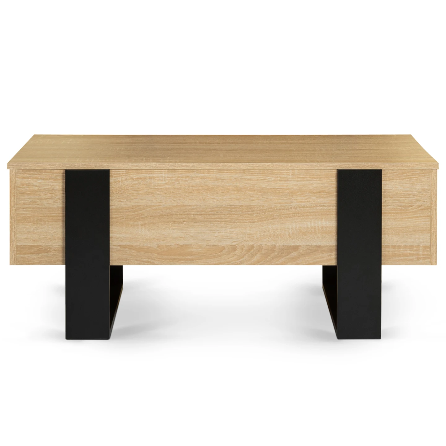 Table basse plateau relevable rectangulaire PHOENIX bois et noir