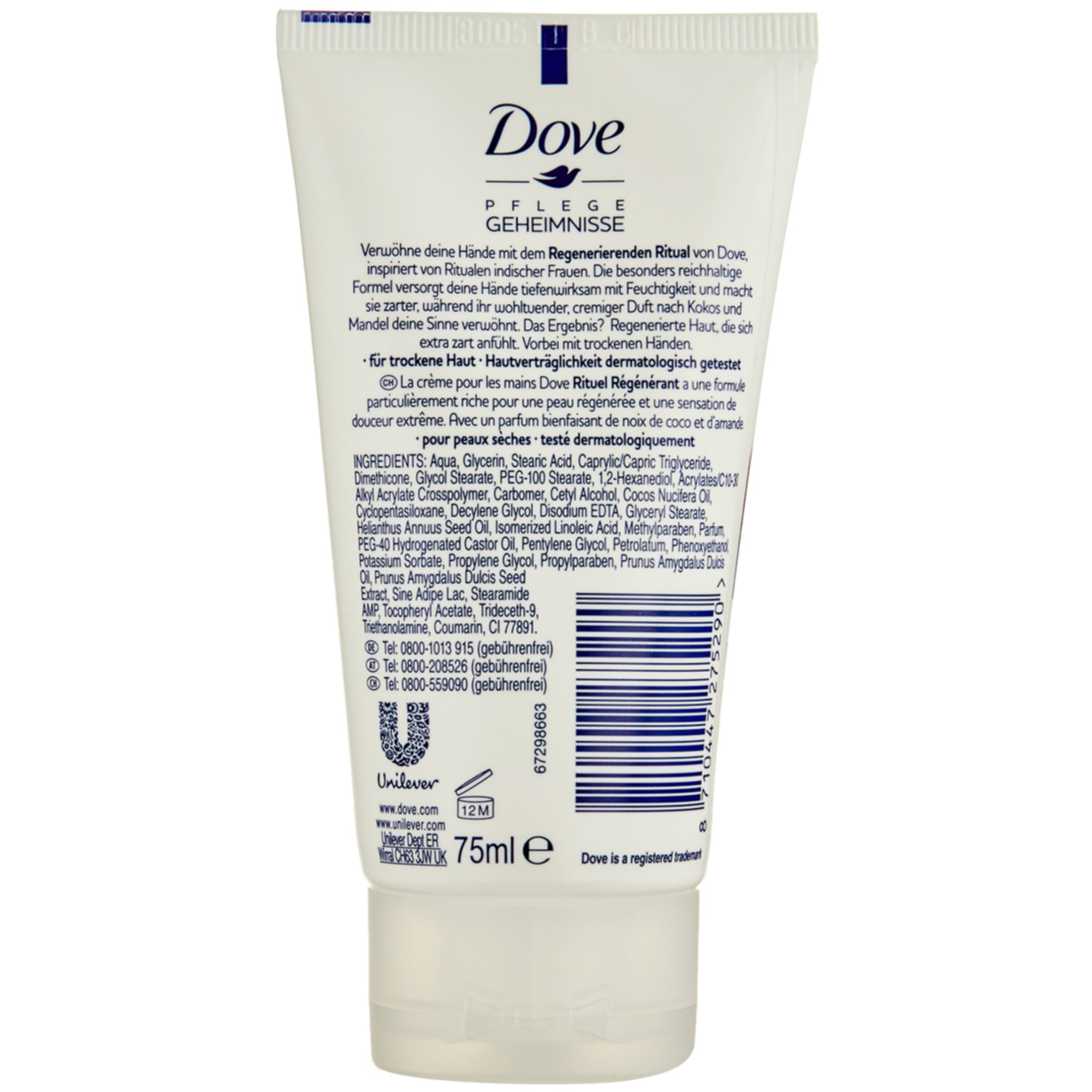 Dove Handcreme Regenerierendes Ritual mit Kokos- und Mandelduft Dove Body Love Handcreme Restoring