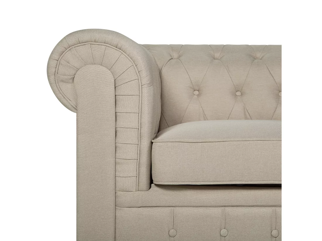 Canapé 3 places en tissu beige CHESTERFIELD BIG