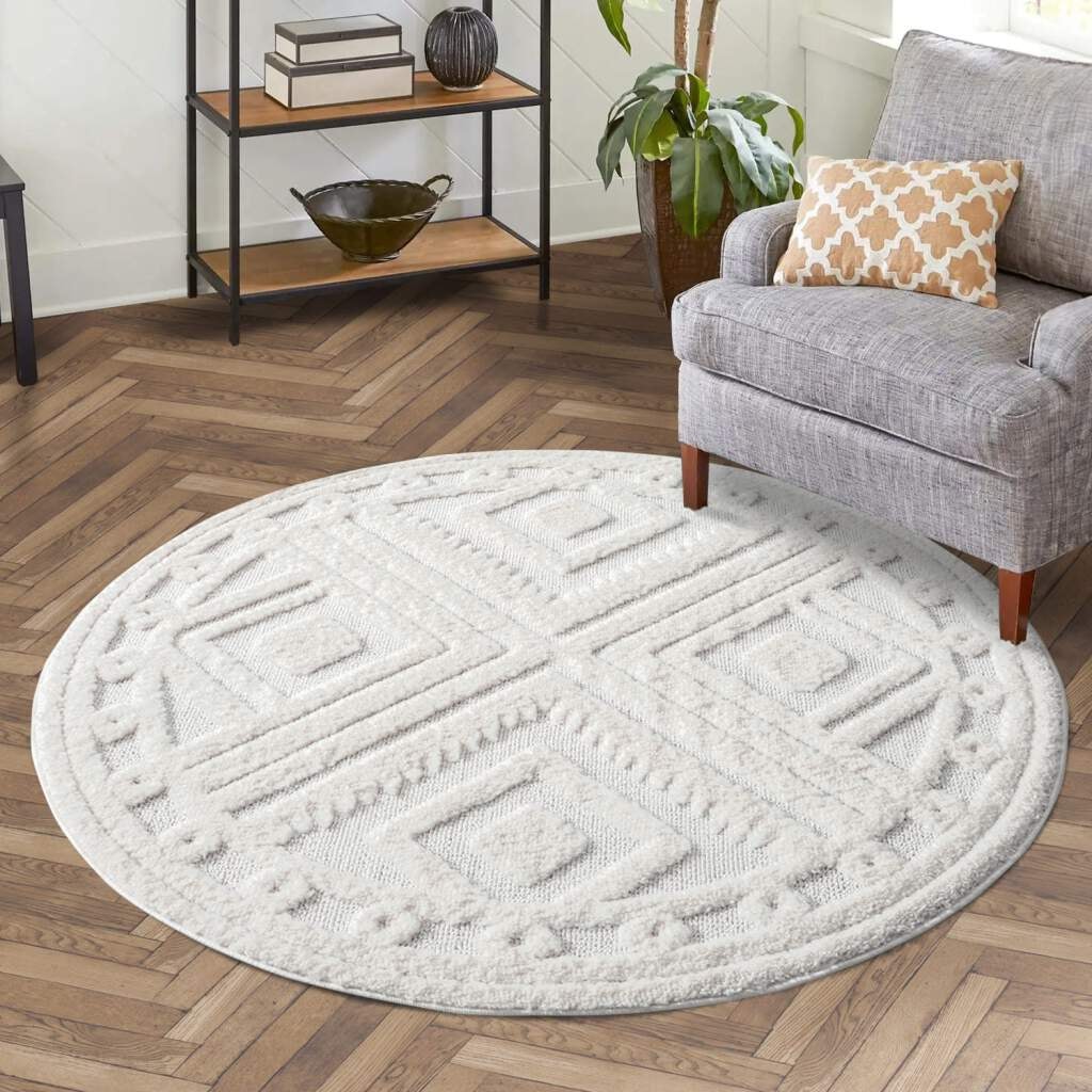 Carpet City Hochflor-Teppich »FOCUS777« rund 20 mm Höhe Boho-Teppich, Hochtief-Muster/ 3D-Effekt, für Wohnzimmer, Schlafzimmer