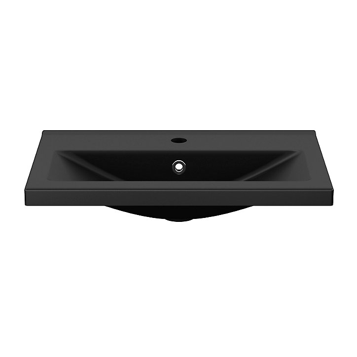 Plan vasque faible profondeur noir GoodHome Nira 80 cm