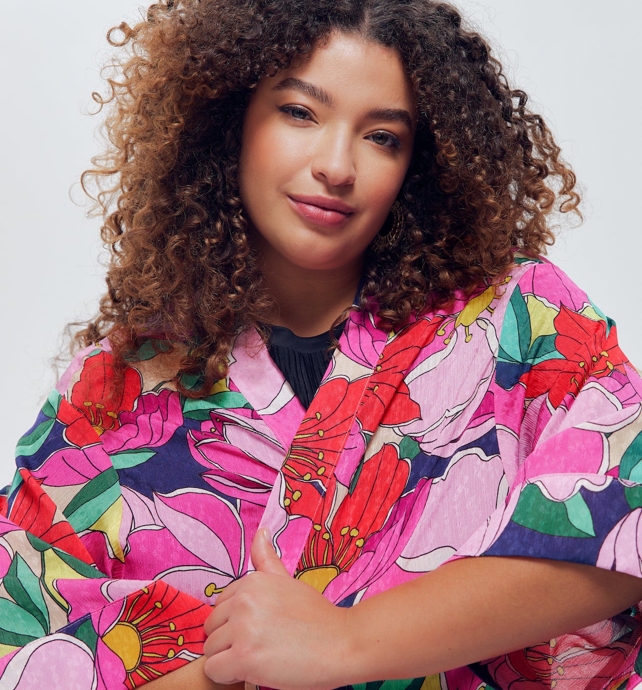 Veste-kimono imprimée - Imprimé multicolore