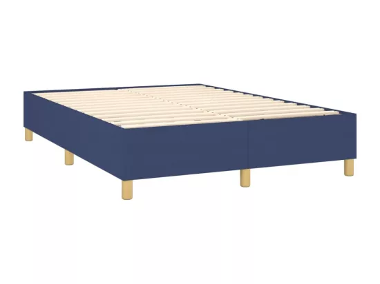 Sommier tapissier avec matelas et LED Bleu 140x190 cm Tissu