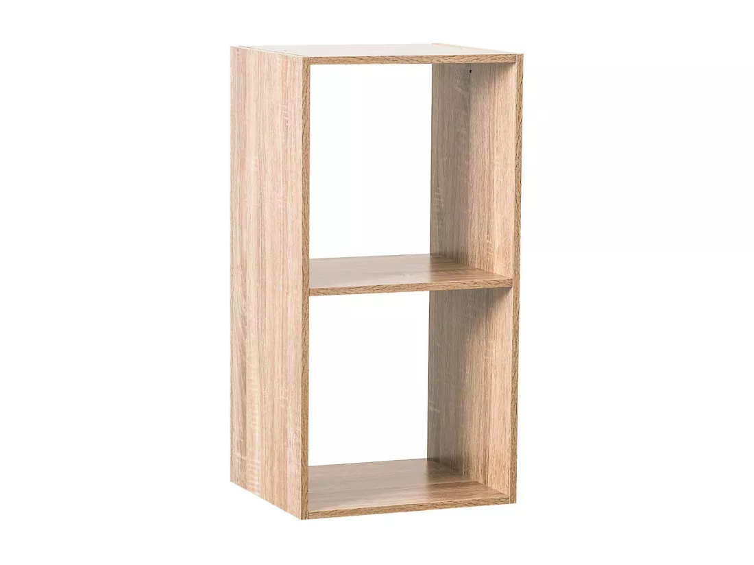 Meuble Étagère 2 cases de rangement effet chêne naturel H 67.5 cm - à poser ou mural