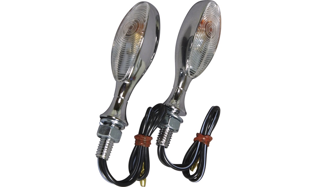Blinklyssæt Minifinger krom/klar 12V-10W