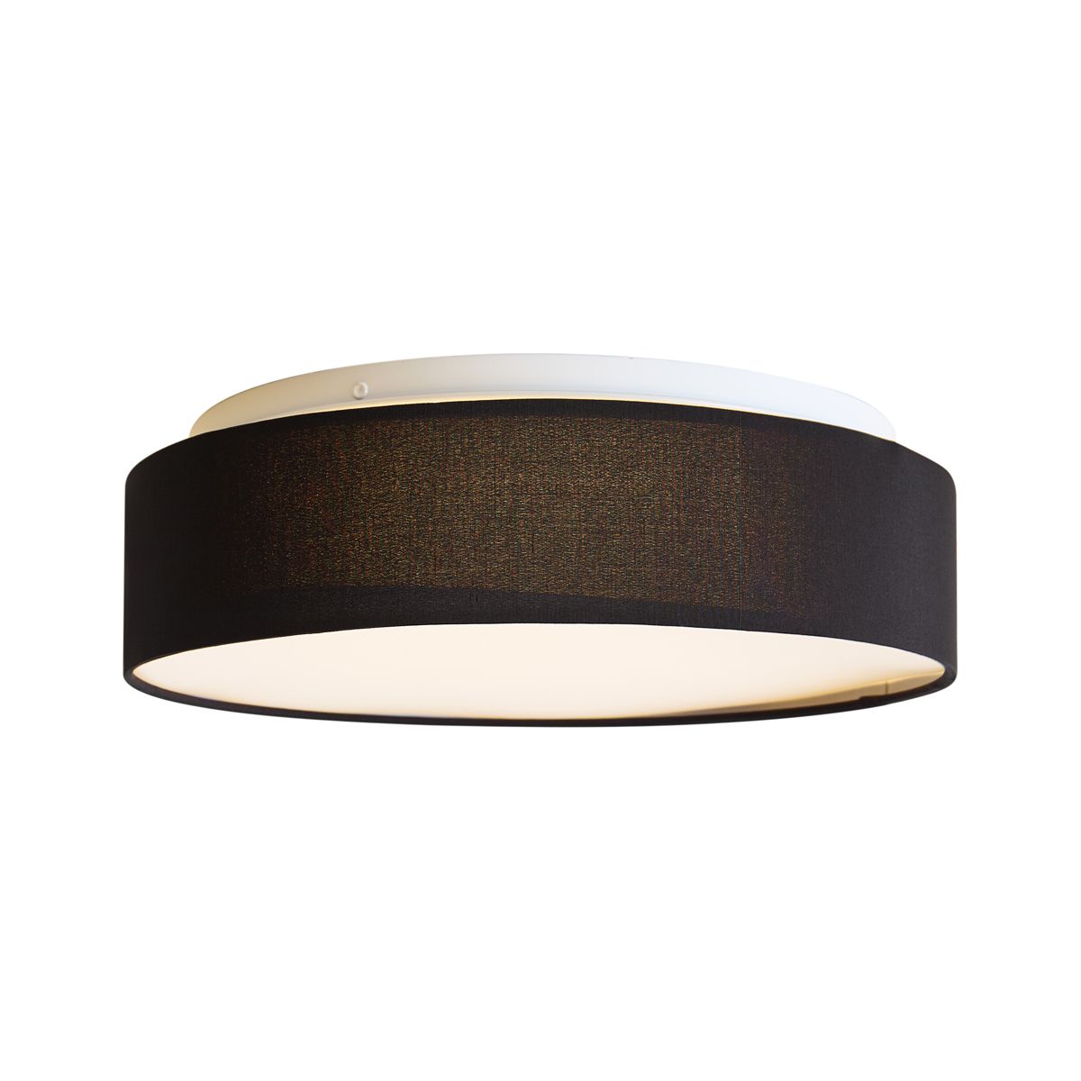 Smart plafondlamp zwart 35cm incl. LED en afstandsbediening - Flat drum