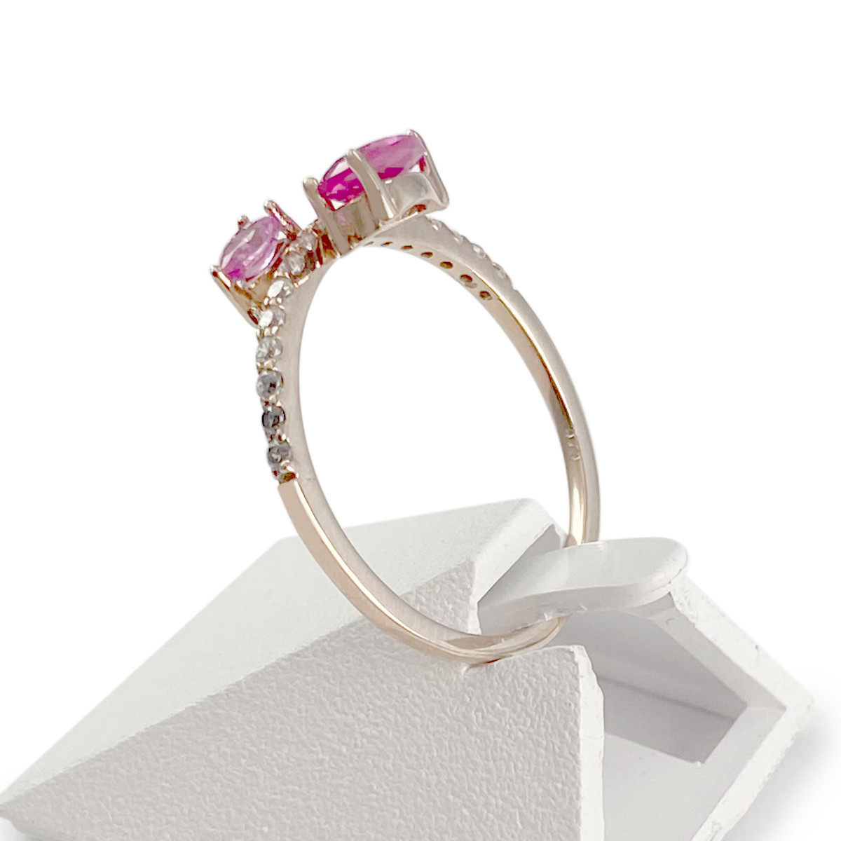 Bague d'occasion or 375 rose zirconia