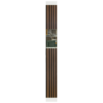 Lattenwand Decowall Acoustic Blend walnoot, combinatie van verschillendebreedtes, 260x30cm, 2 stuks (1.56m2)