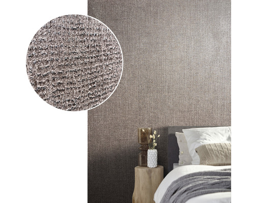 Vliesbehang 85739 Natural Opulence van Felix Diener, effen textiellook, bruin