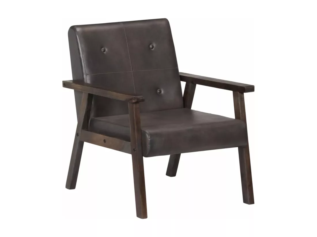 Fauteuil Gris Cuir véritable