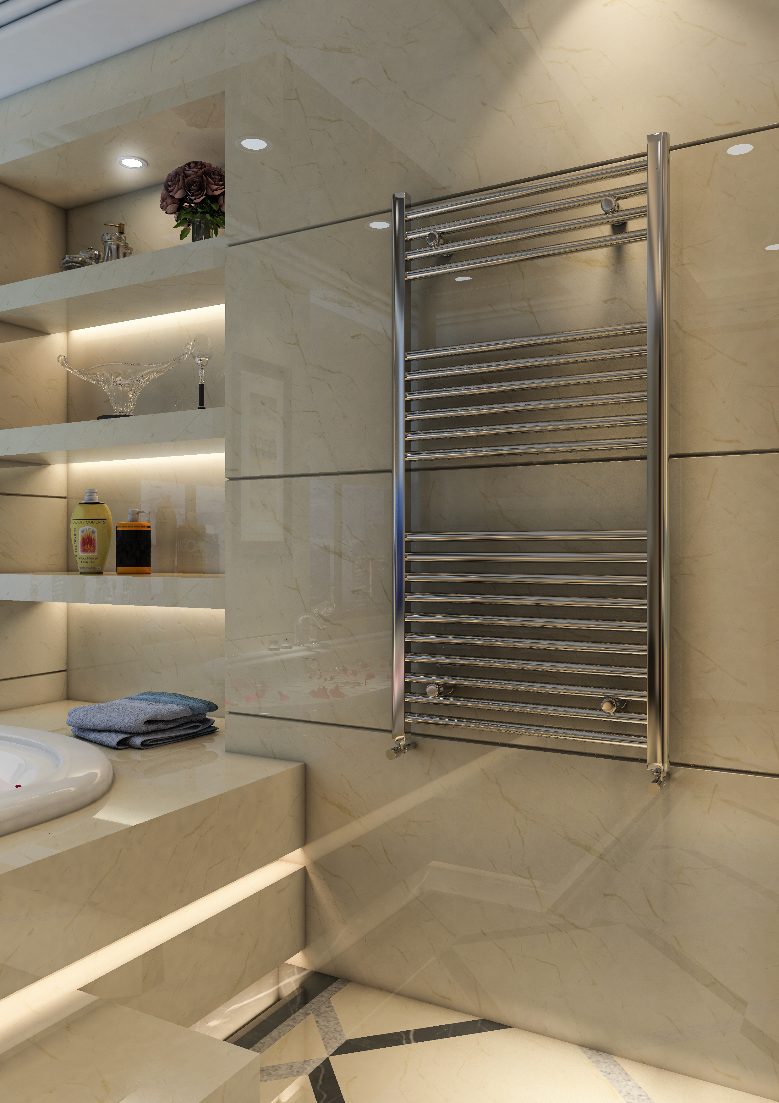 Eastbrook Wingrave verticale verwarming 100x40cm Chroom 286 watt