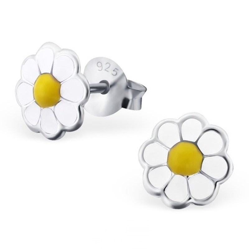 Boucle d'oreille fleur en argent 925/1000