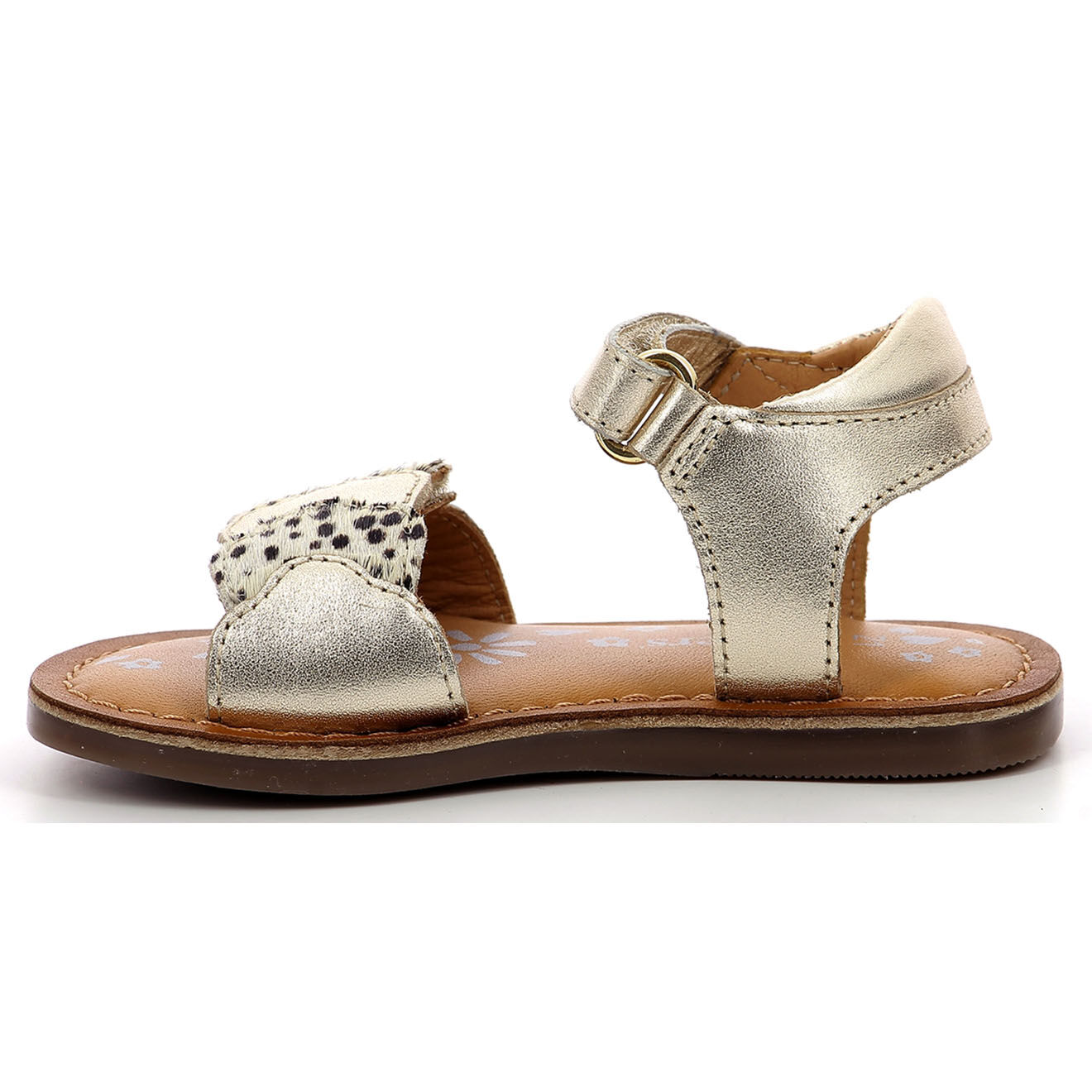 Kickers Sandales en Cuir Dyastar doré/pony