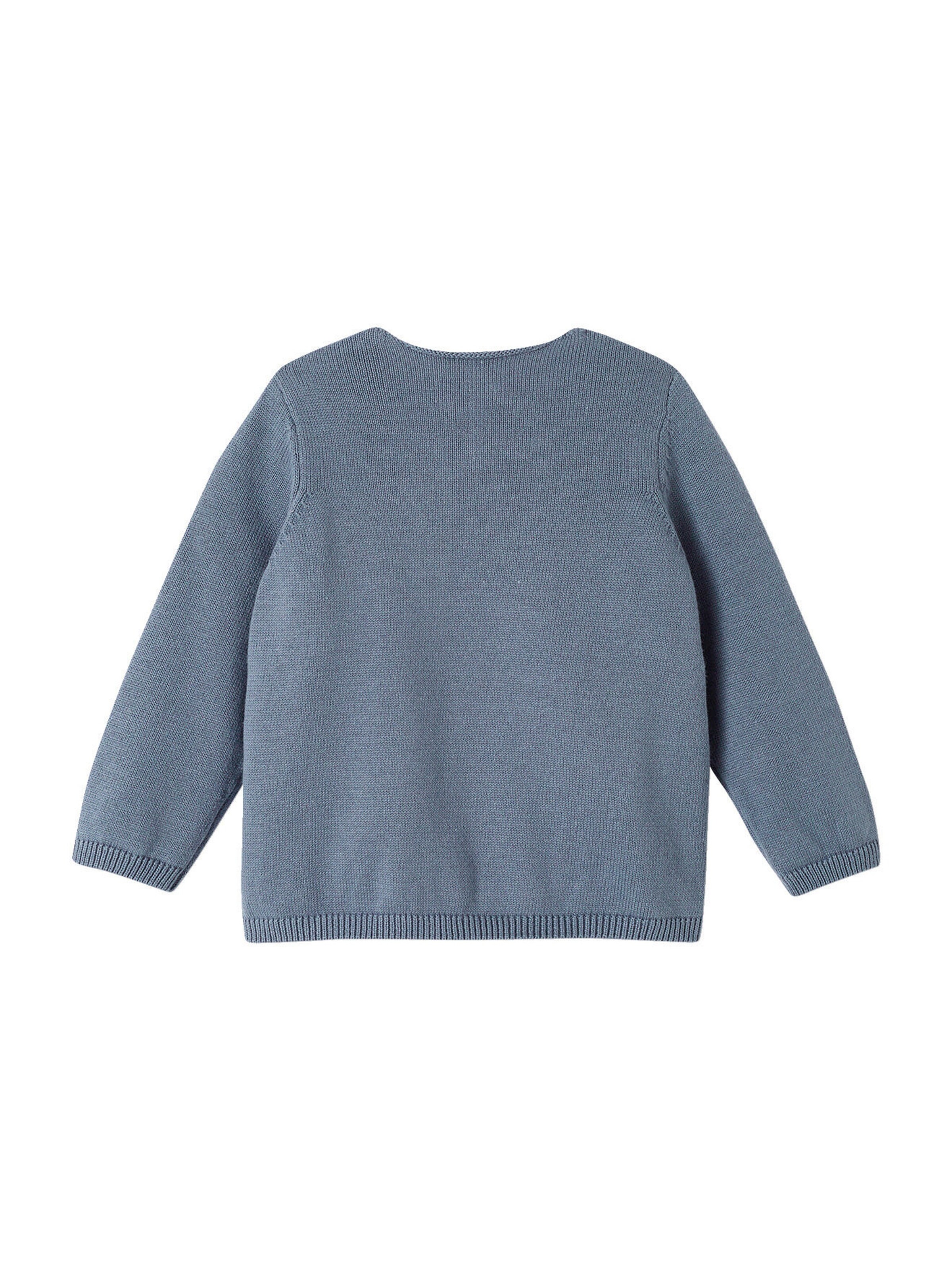 Vertbaudet Bio-Kollektion: Strickjacke für Neugeborene jeansblau