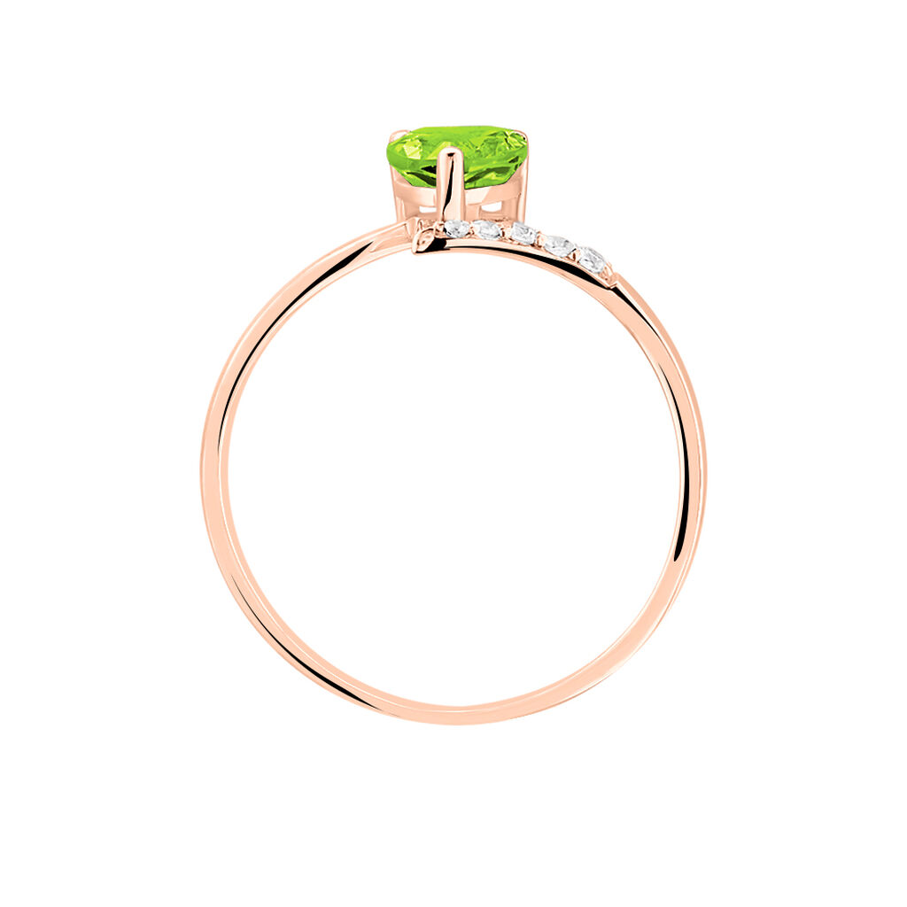 Bague Eva Or Rose Péridot Et Diamant