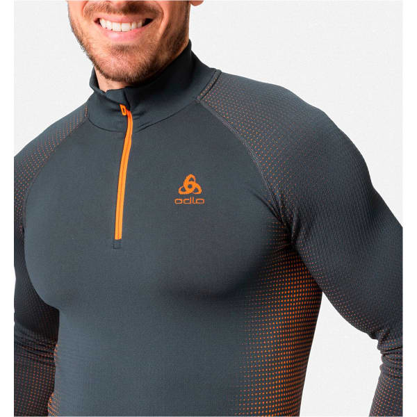 T-shirt ski de fond ODLO PERFORMANCE WARM ECO BL TOP TURTLE NECK L/S HALF ZIP INDIA INK