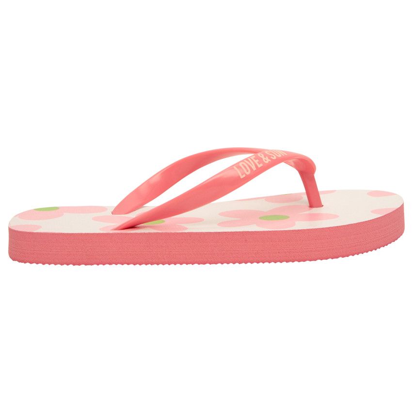 Tongs bride printée imprimé fleurs pour fille avec lanière selon l'âge - Multicolore