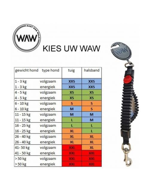 Waw Easy Dog Walk Zwart - Hondenriem-Schokdemper