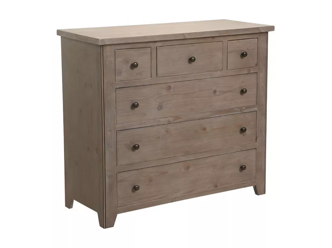 Commode 6 tiroirs Bois Marron - First Interior's