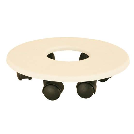 Plateau à roulettes Eva en polypropylène 100% recyclable blanc Ø27cm