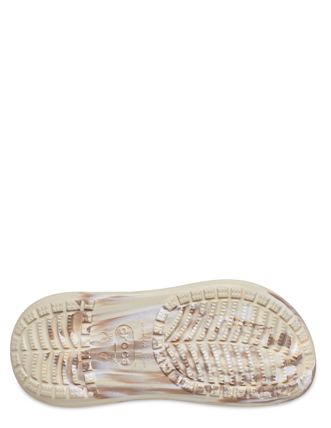 crocs sabots compensées femme classic crush marbled clog beige marbré