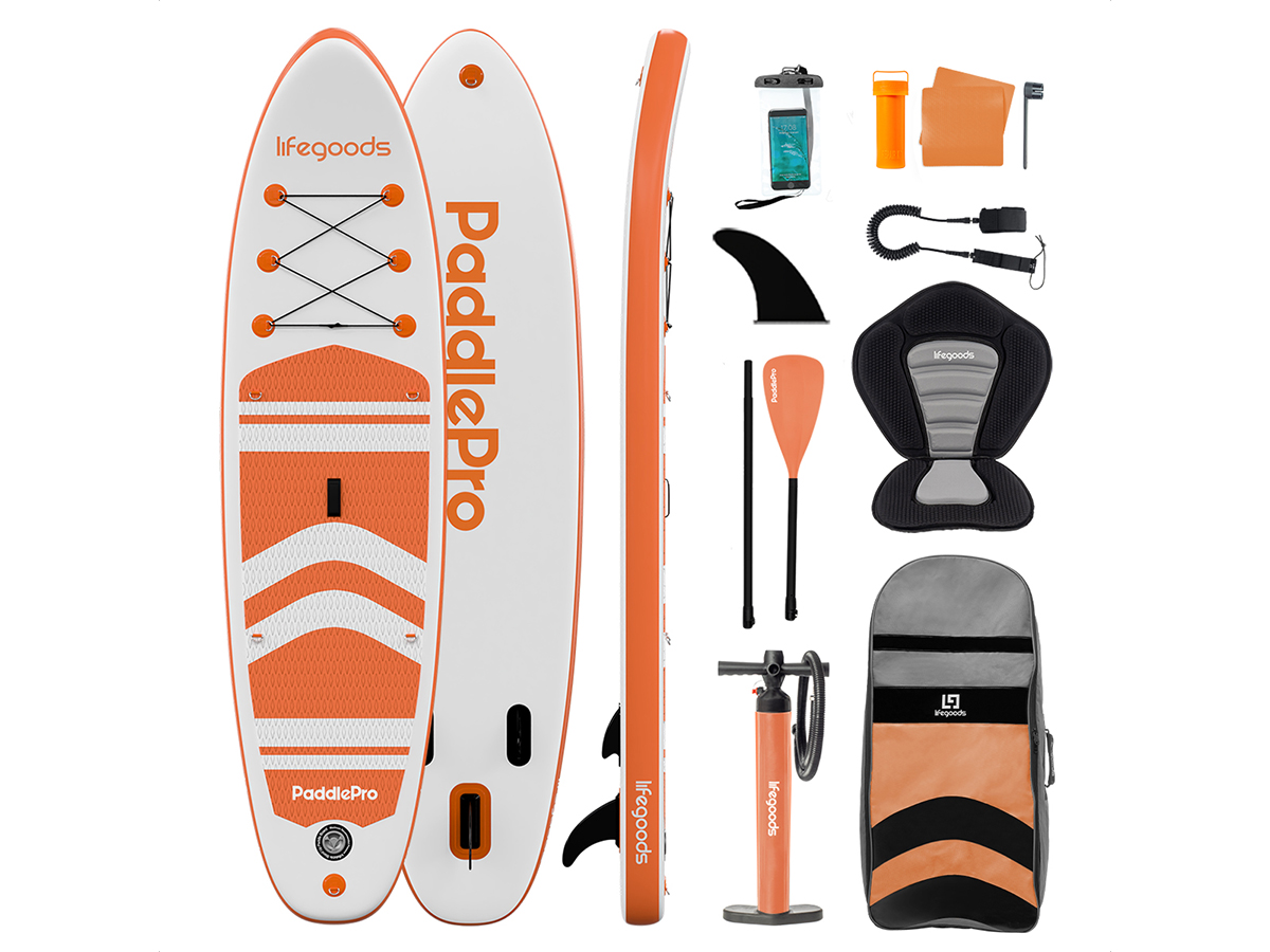 LifeGoods PaddlePro SUP Board met zitje - White/Orange