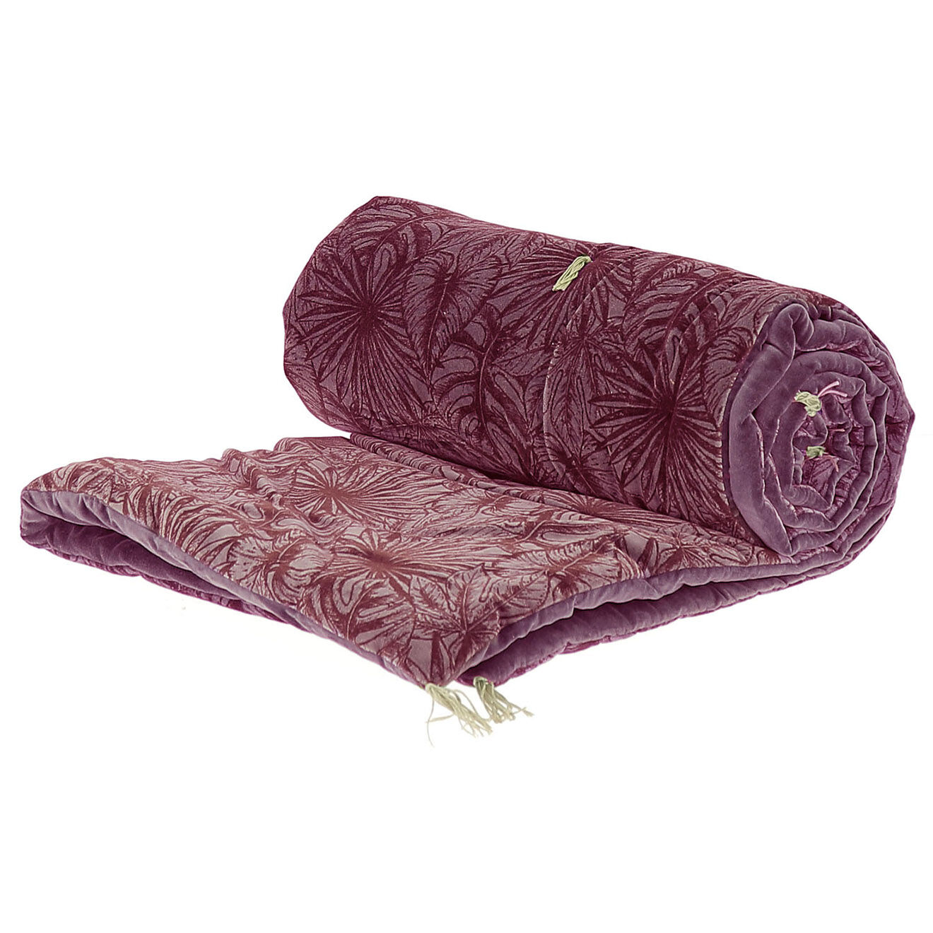 En Fil d'Indienne Bout de lit Goa velours rubis - 90x200 cm