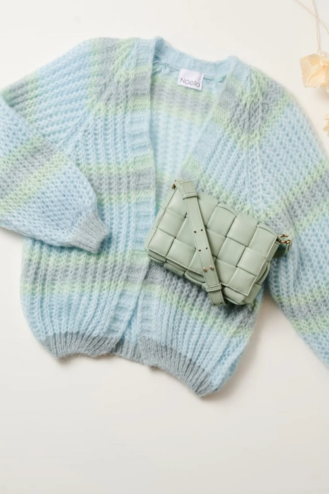 Noella Vera Knit Cardigan light blue blue mint mix