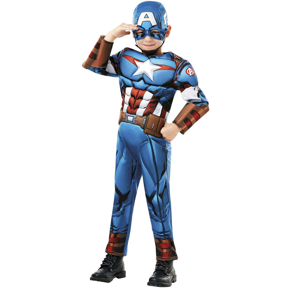 Køb Rubies Marvel Captain America Deluxe Kostume
