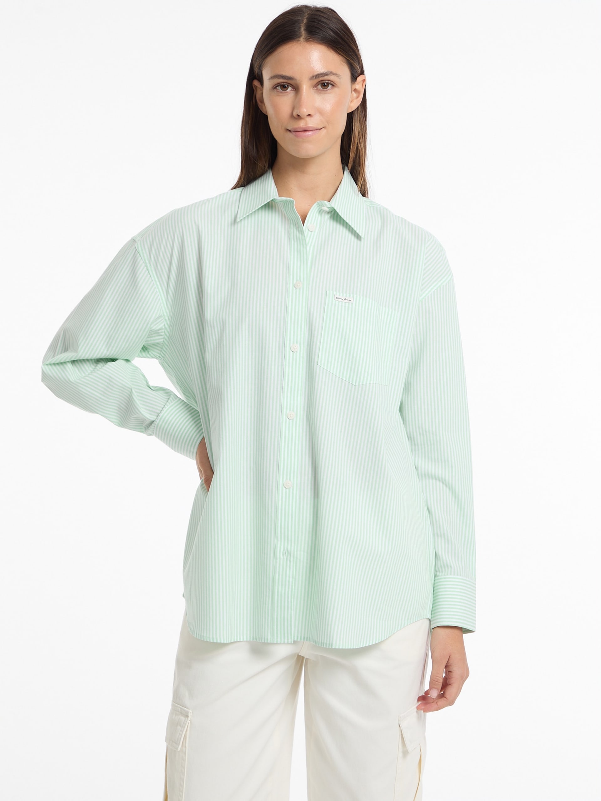 Camisa listrada em blocos de cores