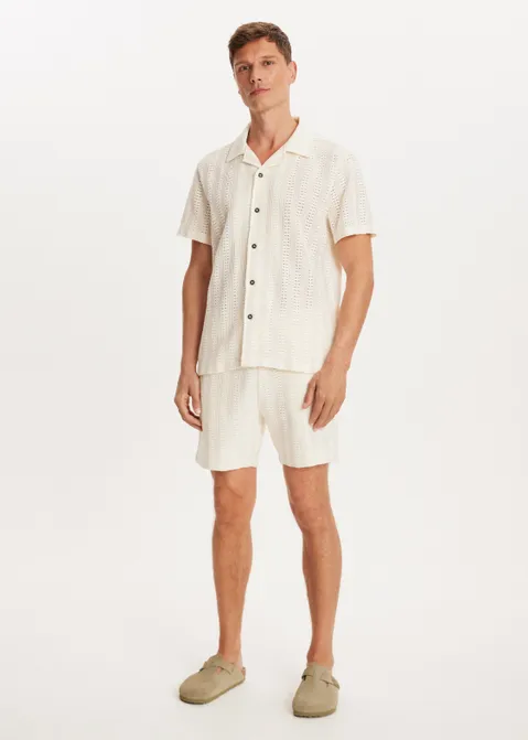 Gebreide korte broek off-white (ECRU)