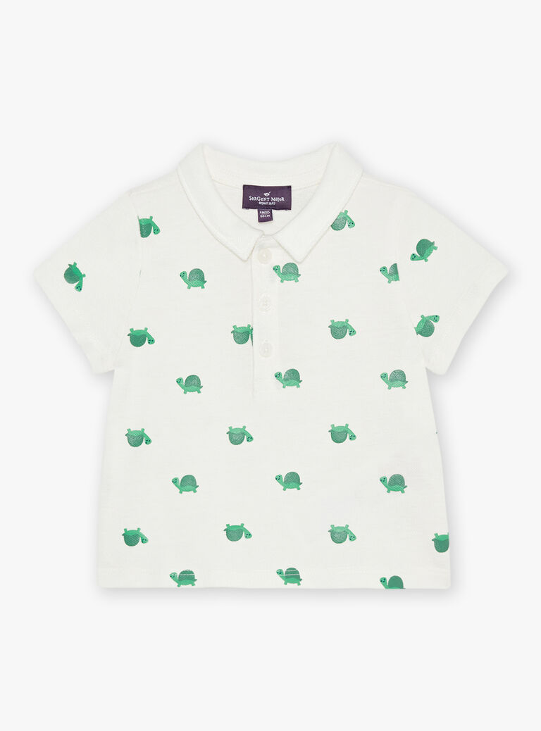 Polo écru avec tortues reliefées