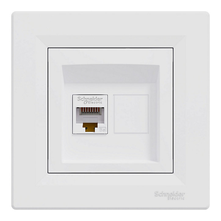 Prise RJ45 complète Schneider Electric Asfora blanc