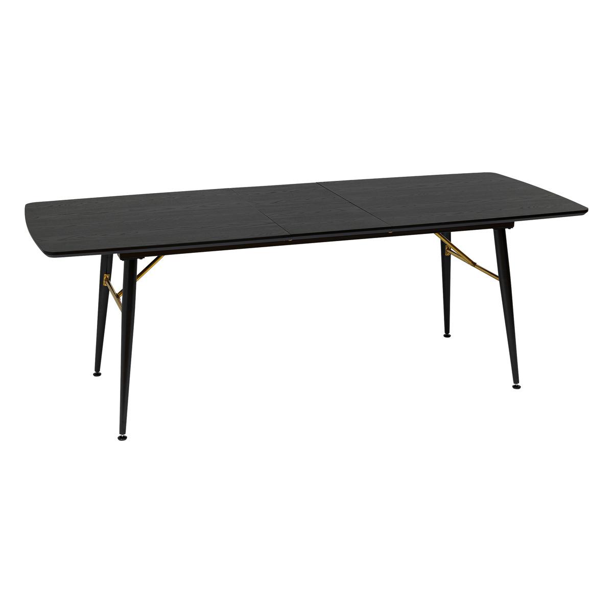 TABLE A MANGER EXTENSIBLE AUBREY NOIR 180X220CM