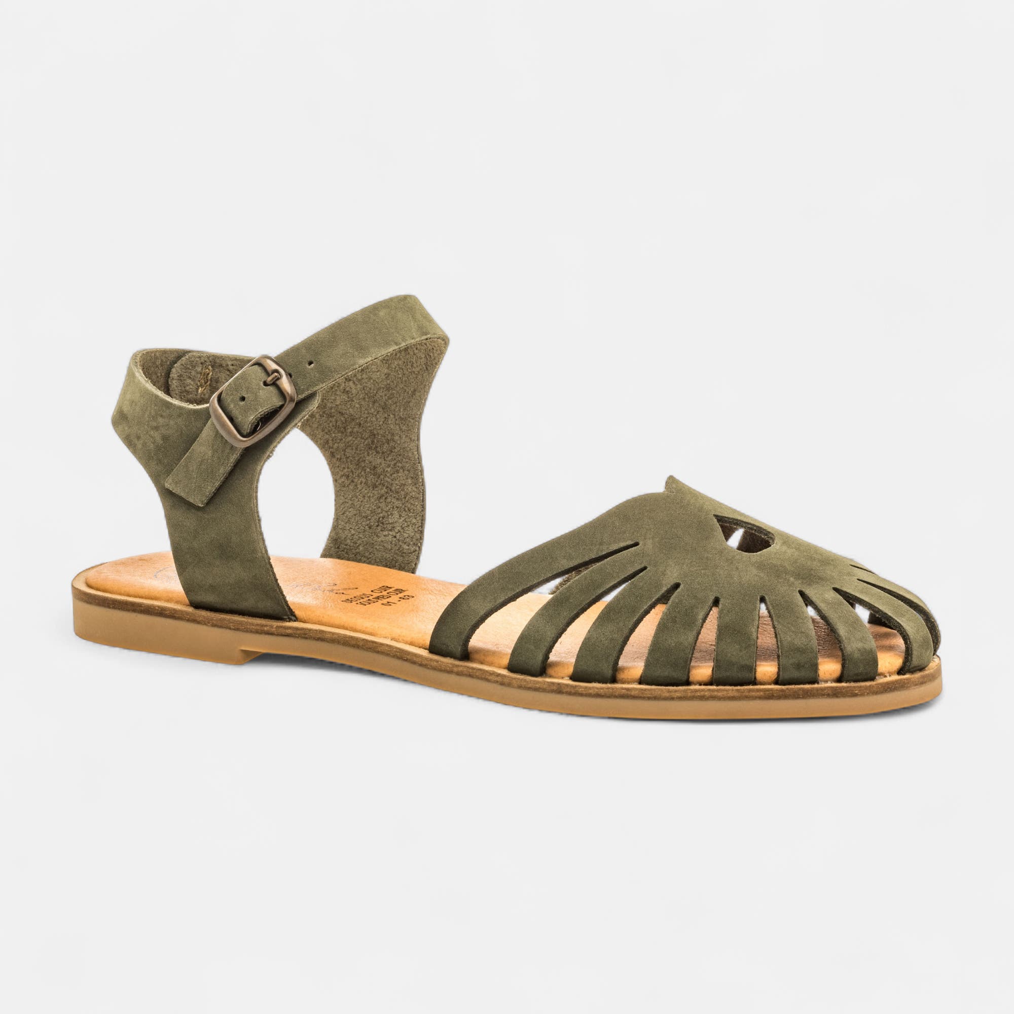 Sandales Femme en cuir kaki