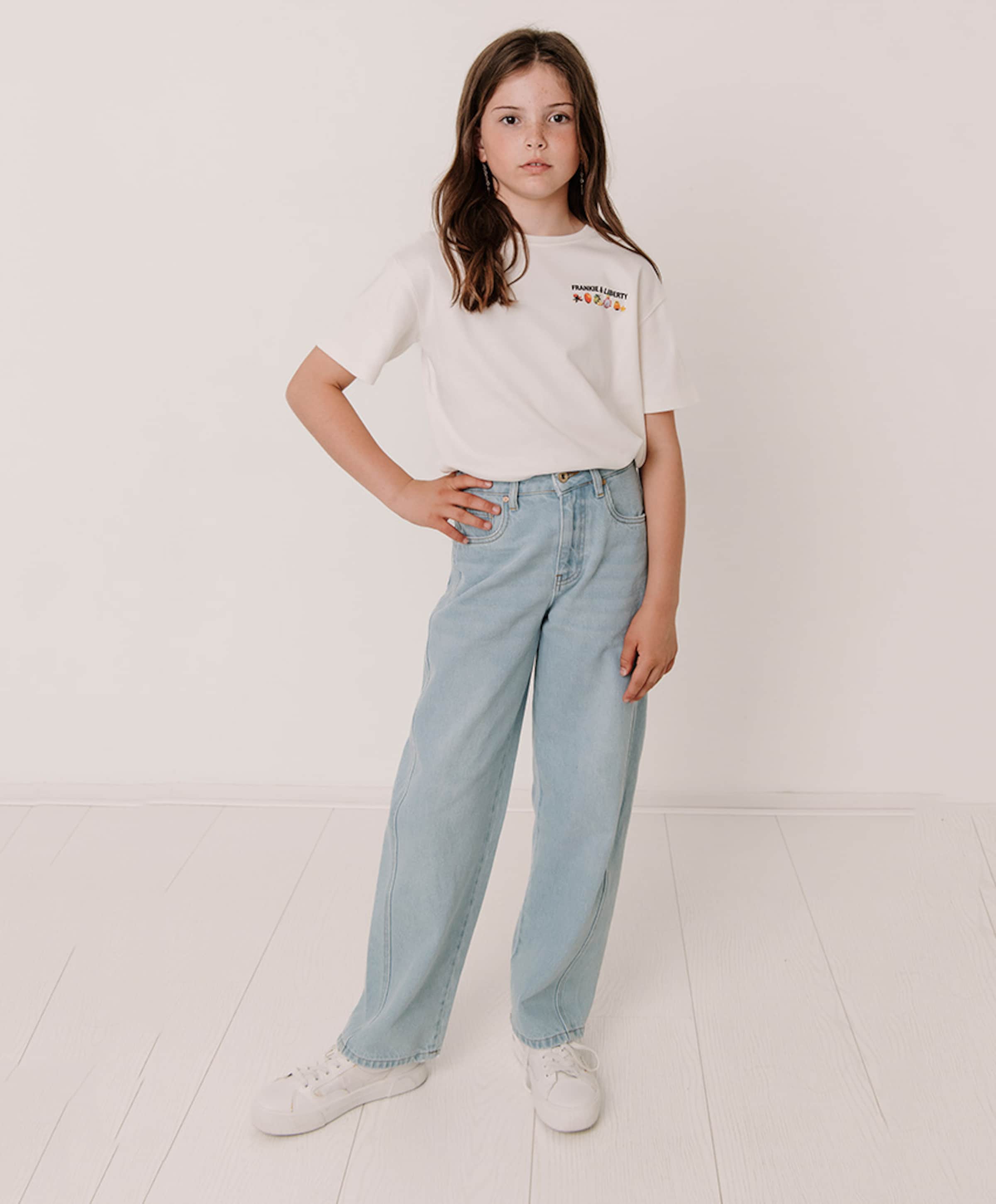 Frankie & Liberty Skater barrel leg meisjes jeans blauw