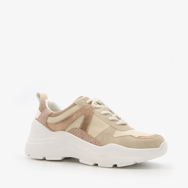Supercracks dames dad sneakers beige