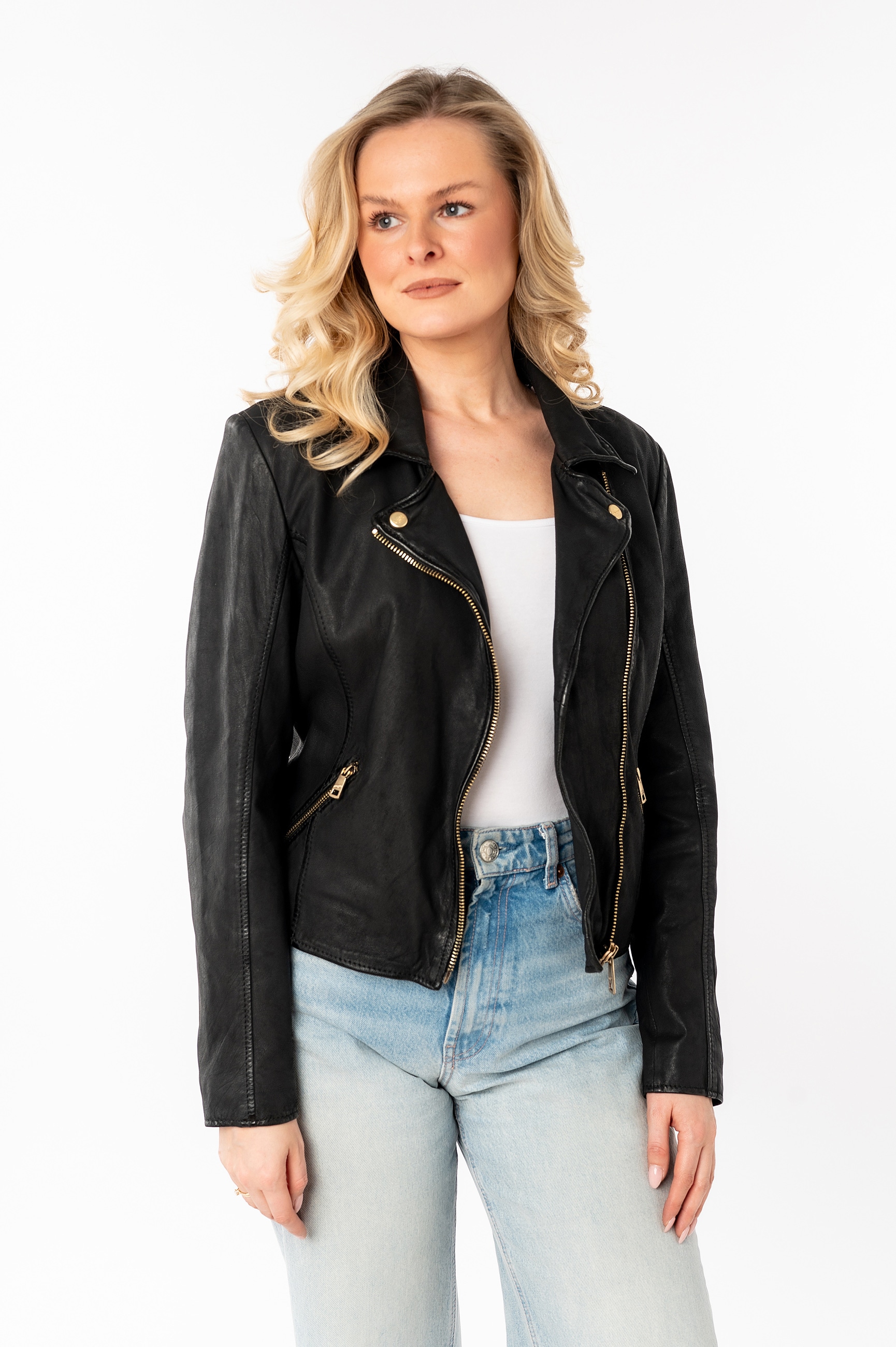 Mauritius Lederjacke »MWInessa« mit Reverskragen