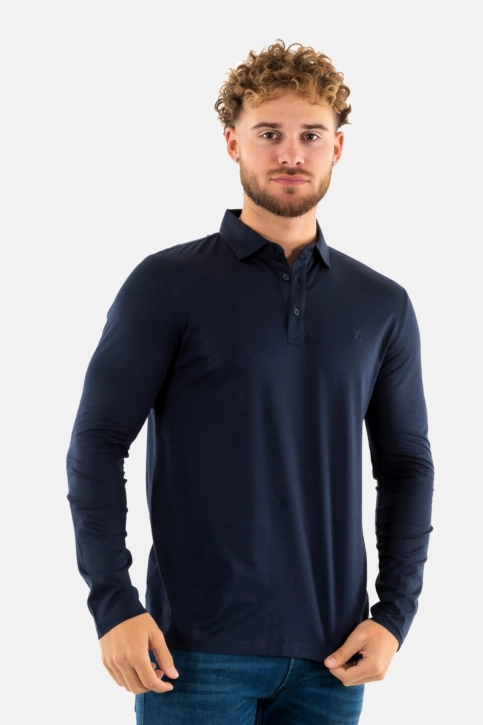 Polos manches longues yes zee t803 sa00 0710 blu navy