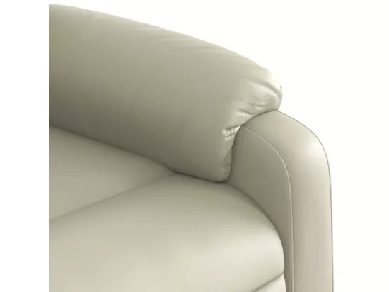 Fauteuil inclinable massant Crème Similicuir