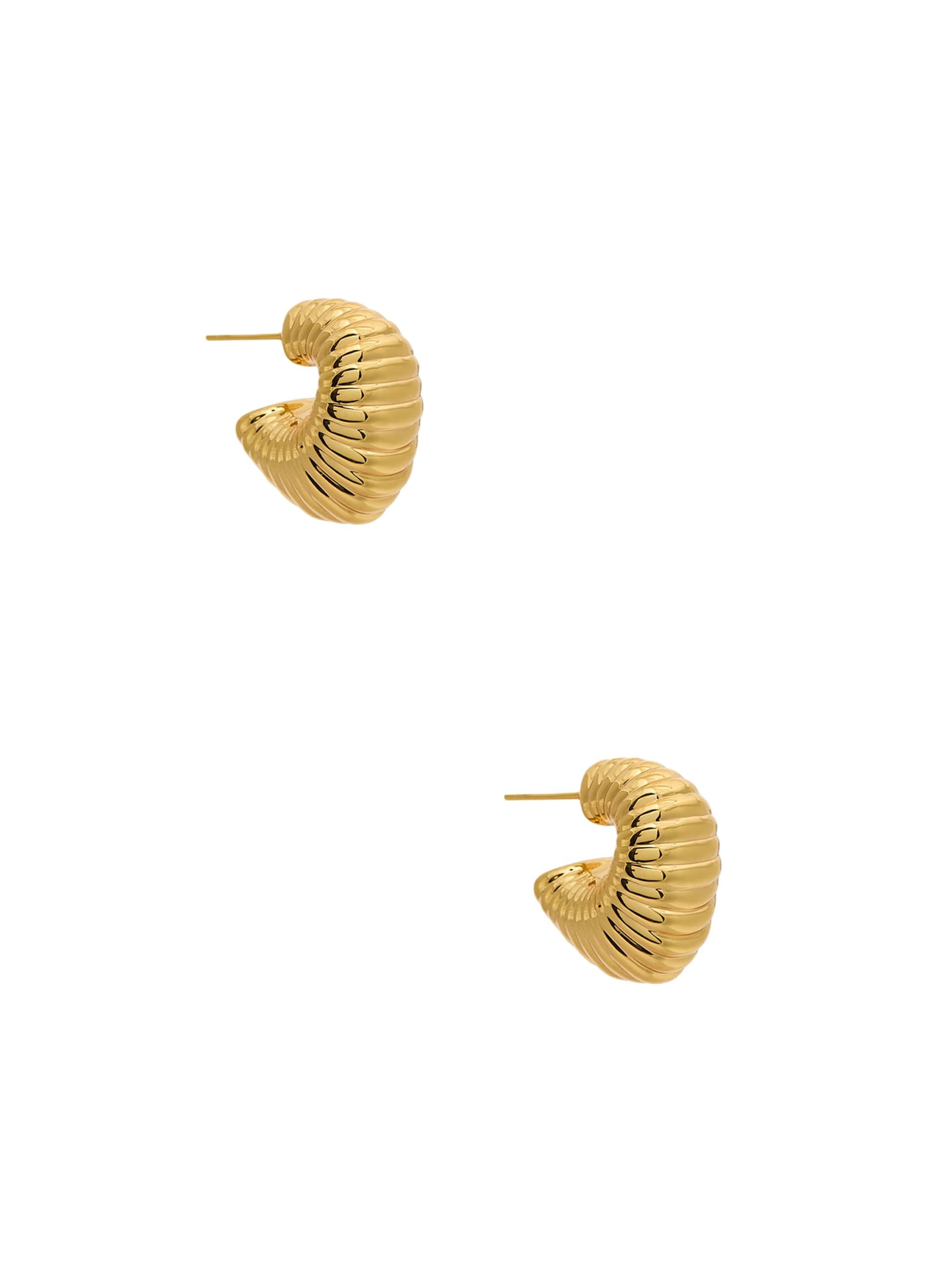 Brincos de argola listrados em tom dourado