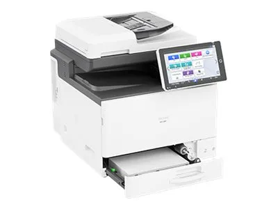 Ricoh IM C300F - Multifunktionsprinter - farve - laser - A4 (210 x 297 mm) (original) - A4 (medie) - op til 30 spm (kopiering) - op til 30 spm (udskriver) - 250 ark - 33.6 Kbps - USB, Gigabit LAN, USB vært, NFC