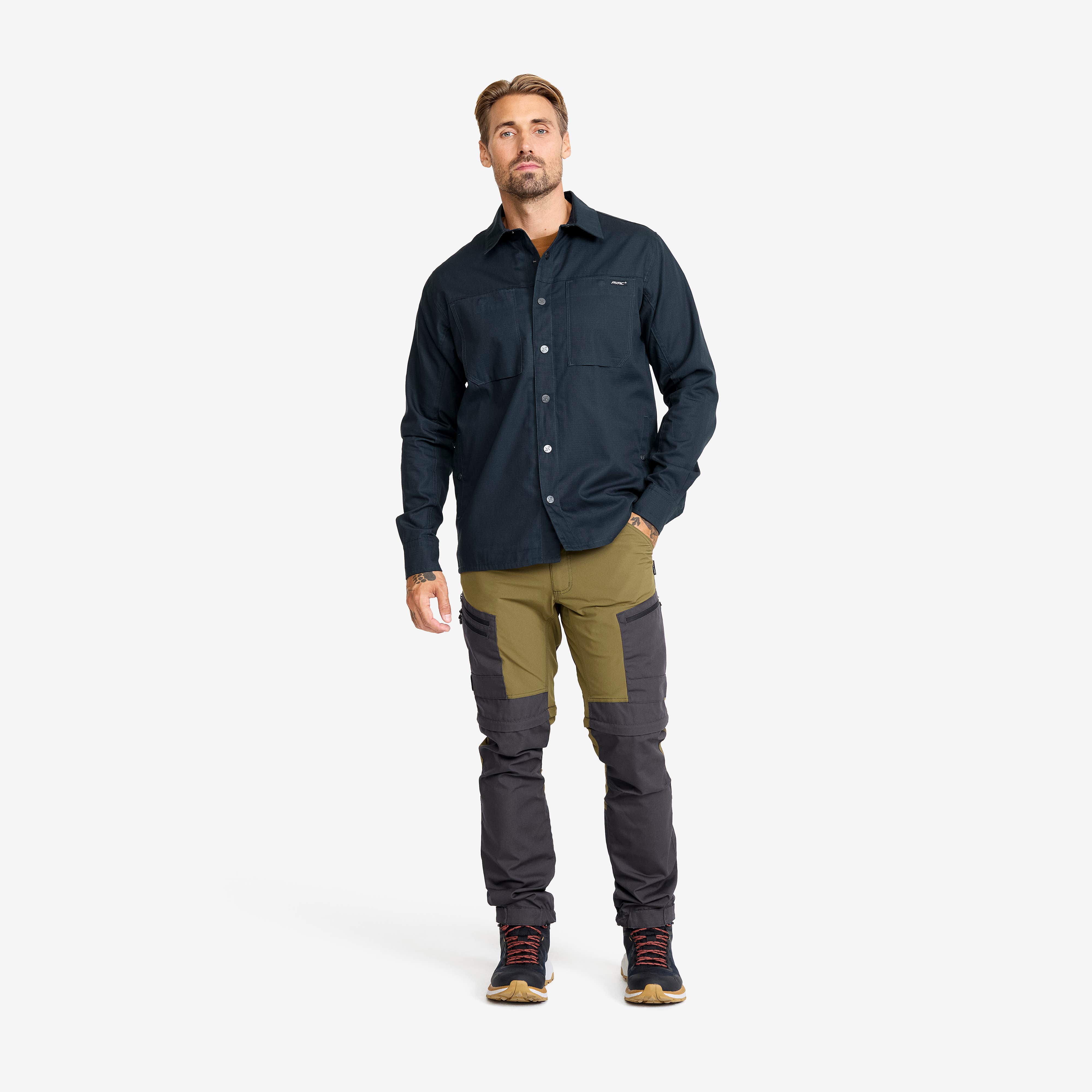 Outback Fleece Lined Overshirt Herre Blueberry