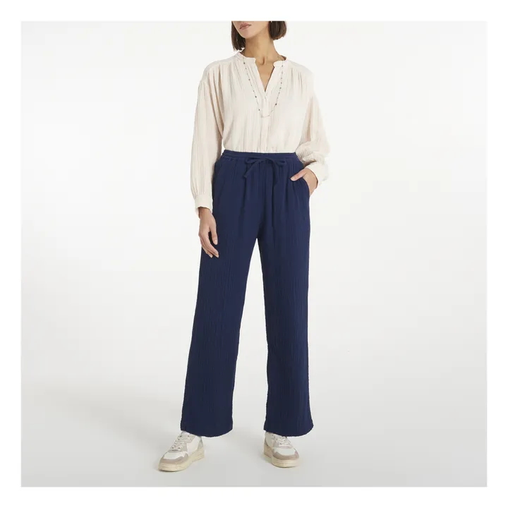 Xirena Pantalon Dylan Gaze de Coton | Bleu nuit
