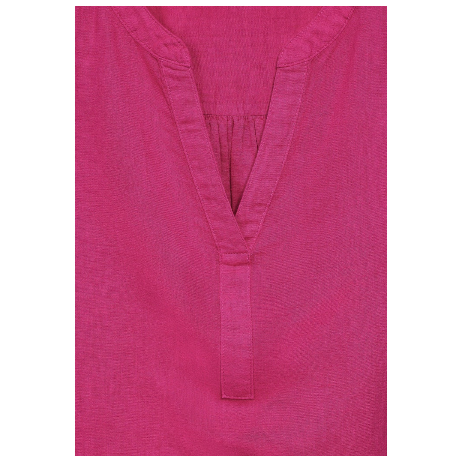 Street One LS_Solid Splitneck blouse w ga