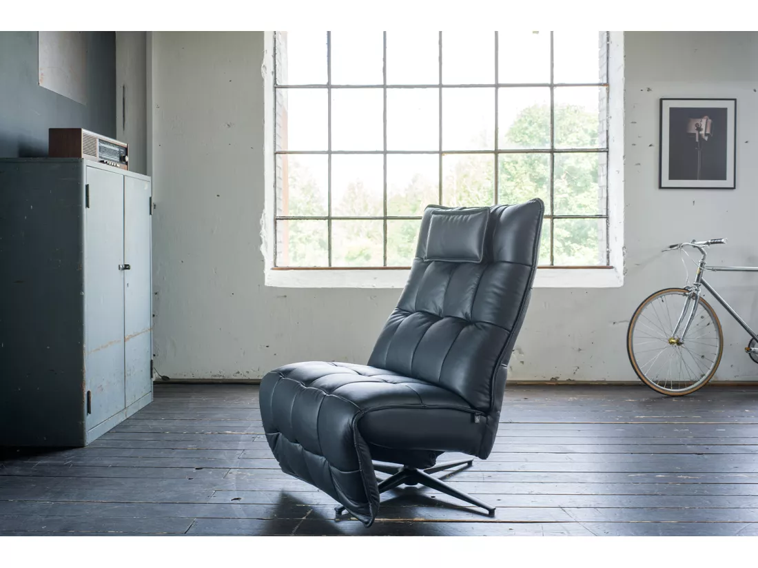 Fauteuil - Noir cuir - MIKO